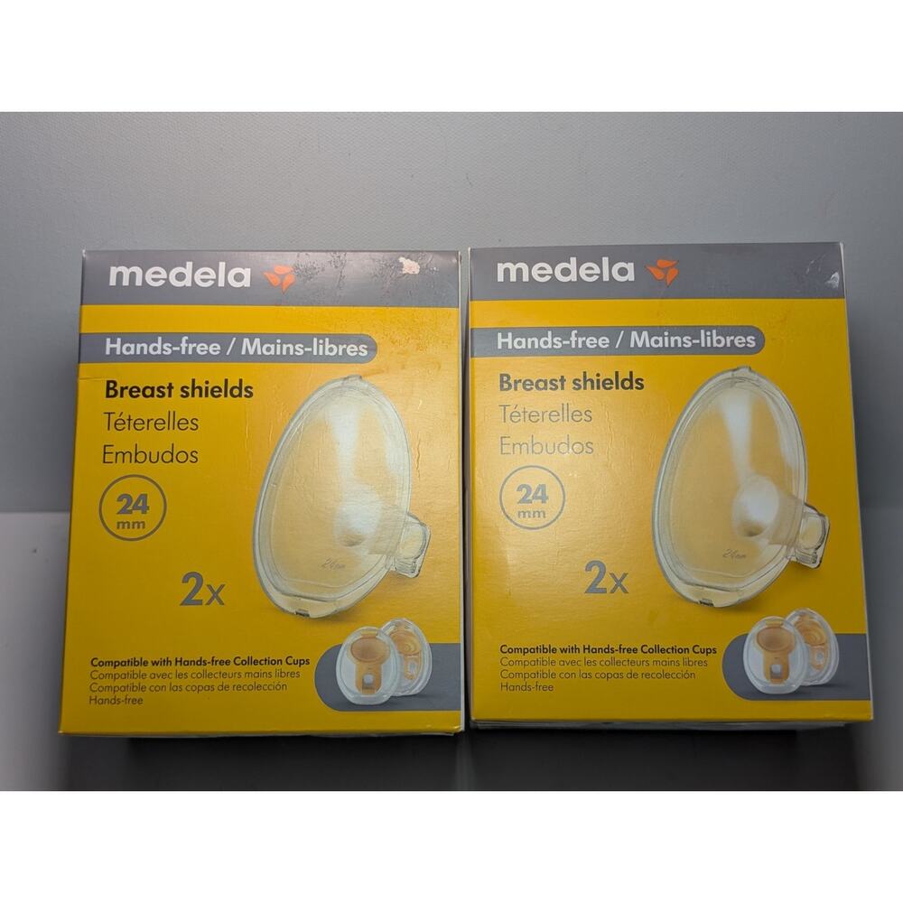 Medela Hands-Free Breast Shields 24mm Lot of 2 Boxes 4 Total Genuine New